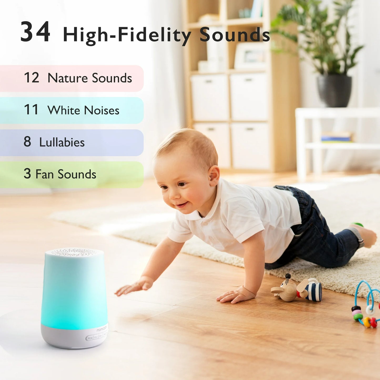White Noise Sleep Machine with Touch Light
