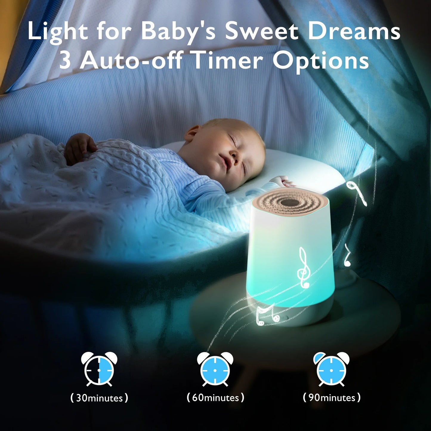 White Noise Sleep Machine with Touch Light