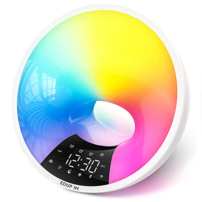 Smart App Alarm Clock with White Noise & Sunrise Lights